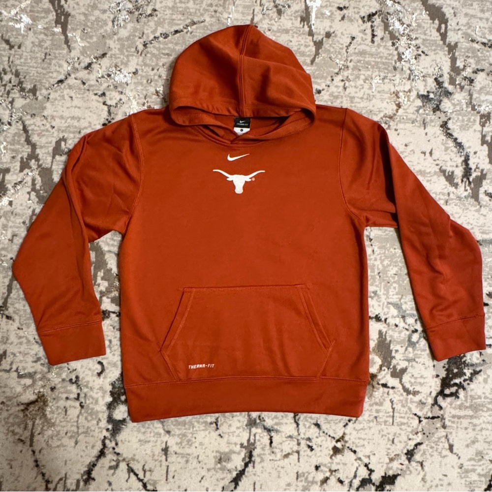 Nike Boys Texas Longhorn Hoodie with White Logo- Large